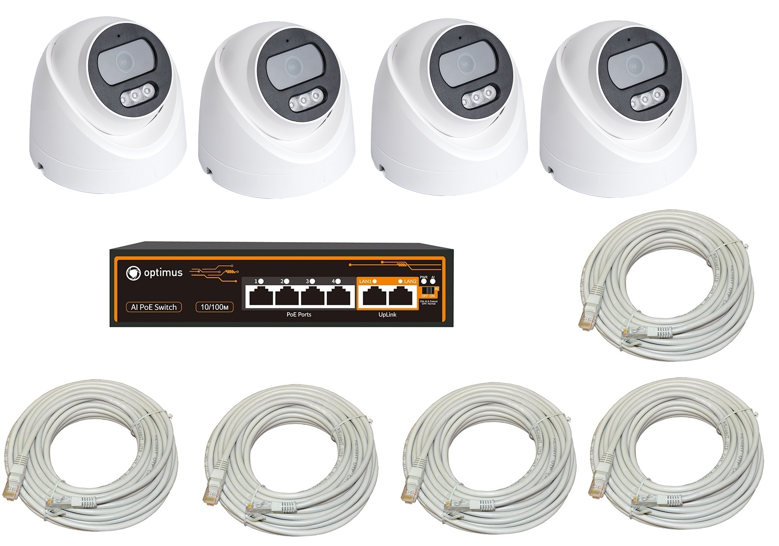 IPTRONIC комплект из 4 камер видеонаблюдения для ПВЗ
